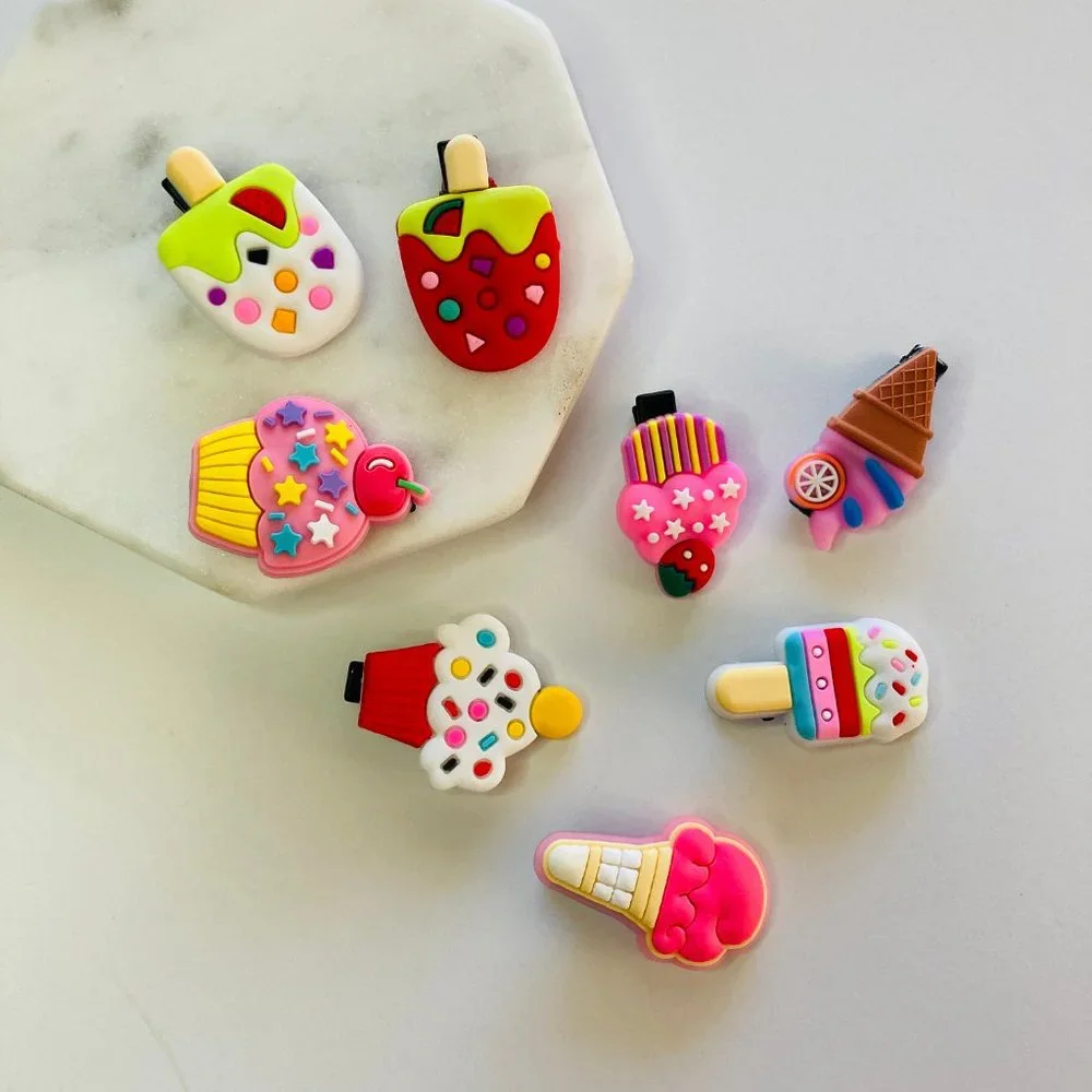 CupCake Hair Clips Set 8 pcs, Ice Cream Hair Clip for Girls & Baby Accessories - Picture 4 of 5
